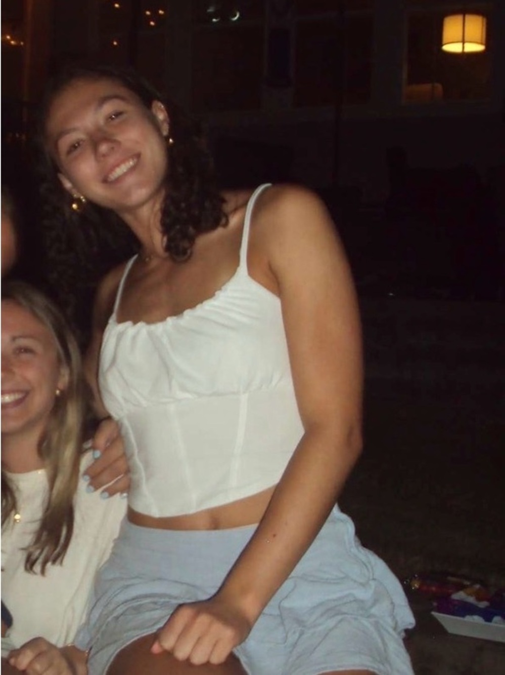 Hollister White Cropped Bustier Tank Top